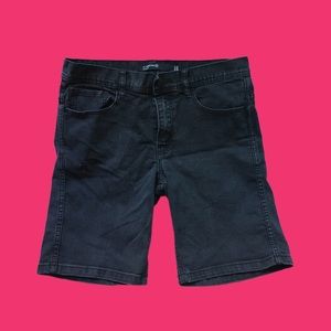 BLACK COTTON ON SKINNY JEAN SHORTS